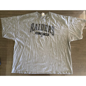 Raiders NFL Graphic T Shirt Size 3X Gray Short Sleeve Football Fan Shirt